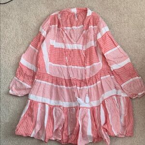 Seafolly Striped Pink and White Tunic Dress S/M
